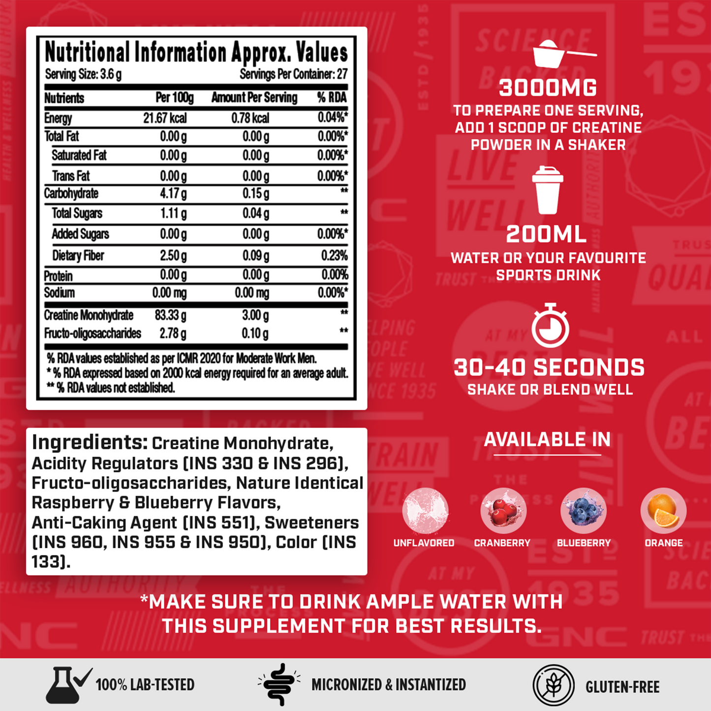 GNC Pro Performance Creatine Monohydrate