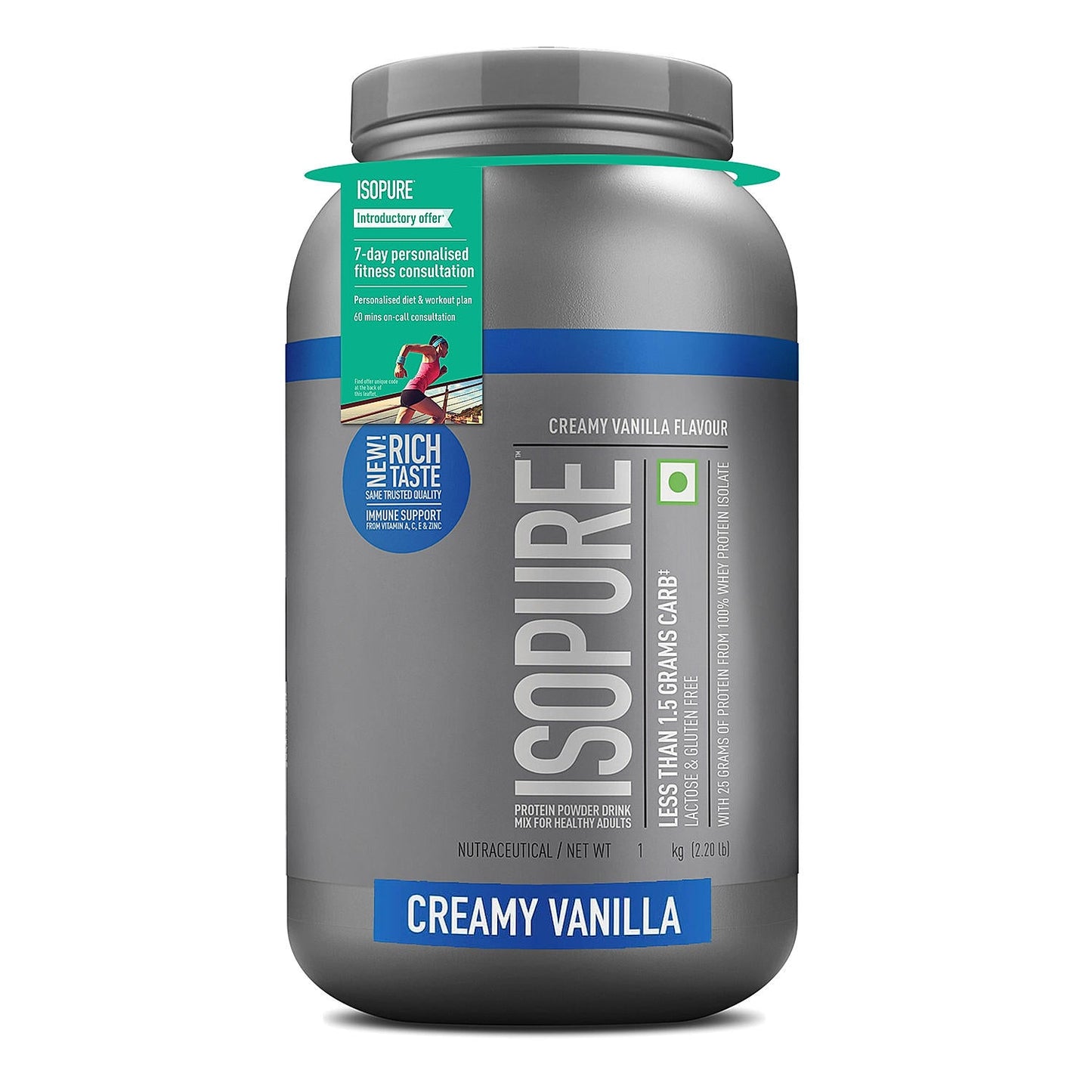Isopure Whey Protein Isolate Powder with Vitamins for Immune Support - 2 kg