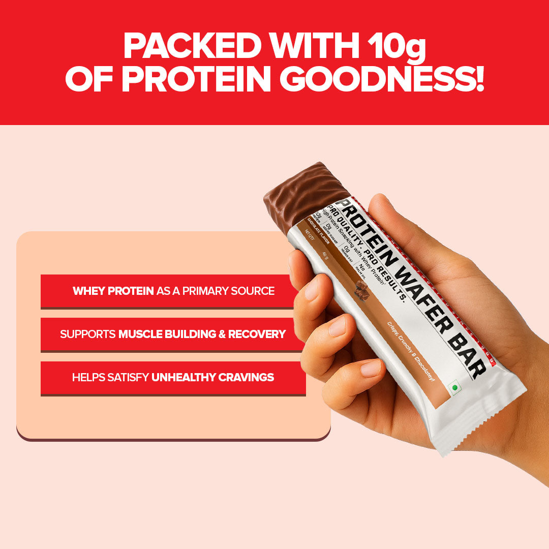 GNC Protein Wafer Bar Chocolate 10g Protein (Pack of 10)