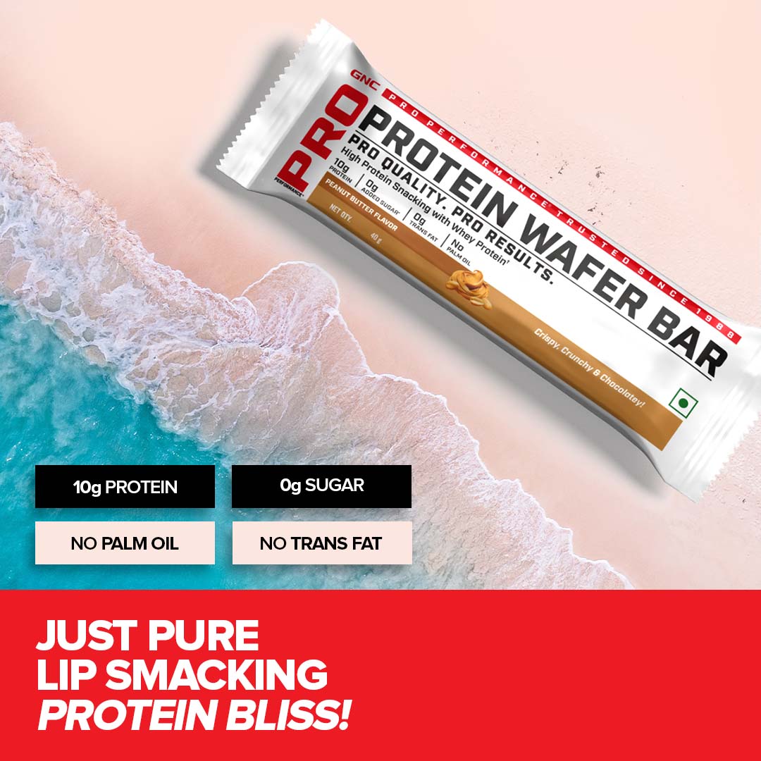 GNC Protein Wafer Bar Chocolate 10g Protein (Pack of 10)
