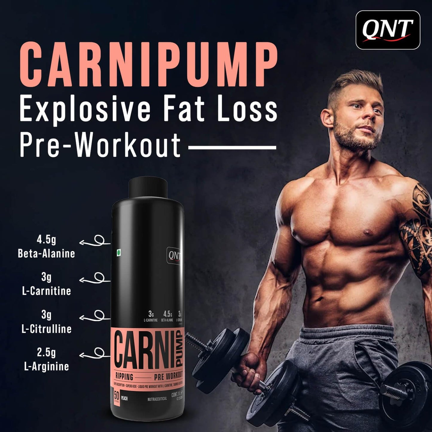 QNT CARNI-PUMP LIQUID PRE WORKOUT WITH L CARNITINE 1L