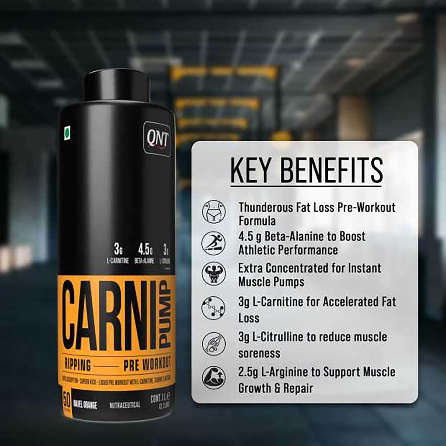 QNT CARNI-PUMP LIQUID PRE WORKOUT WITH L CARNITINE 1L