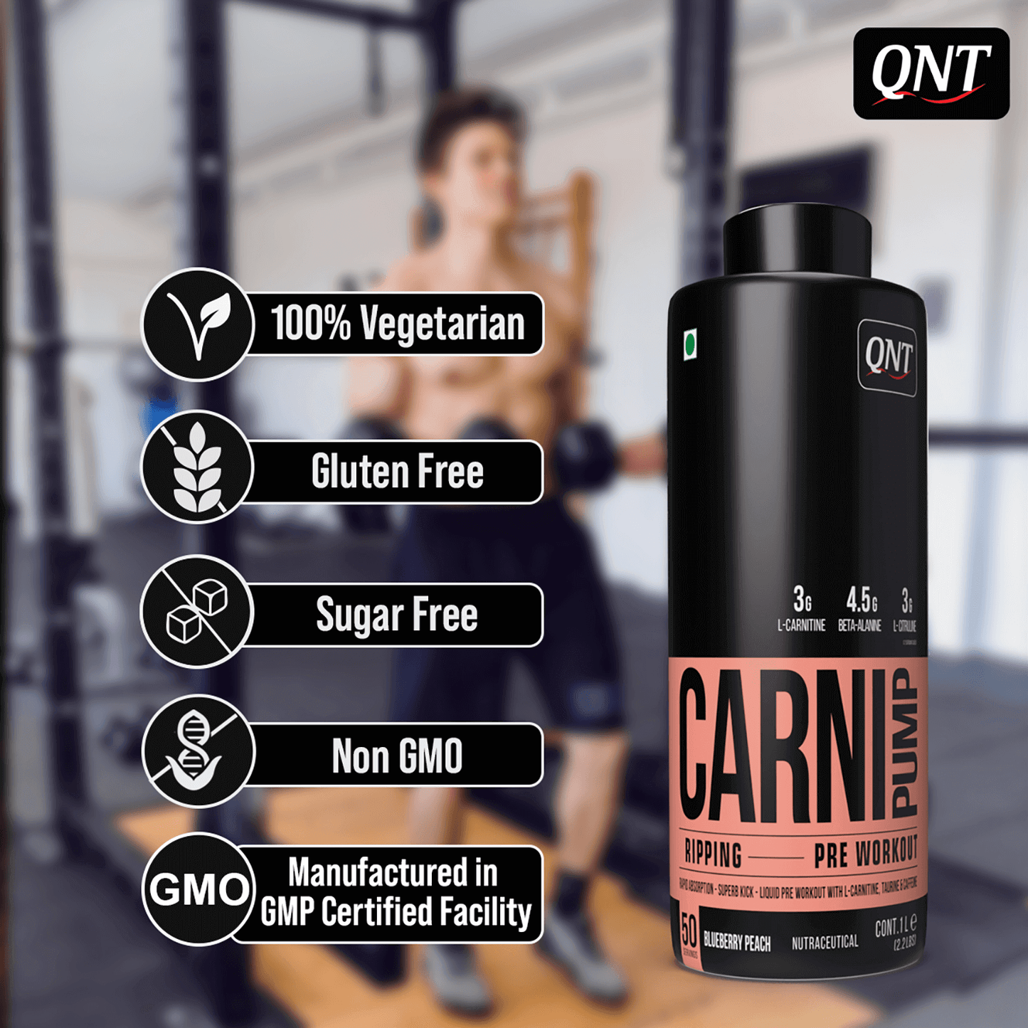 QNT CARNI-PUMP LIQUID PRE WORKOUT WITH L CARNITINE 1L