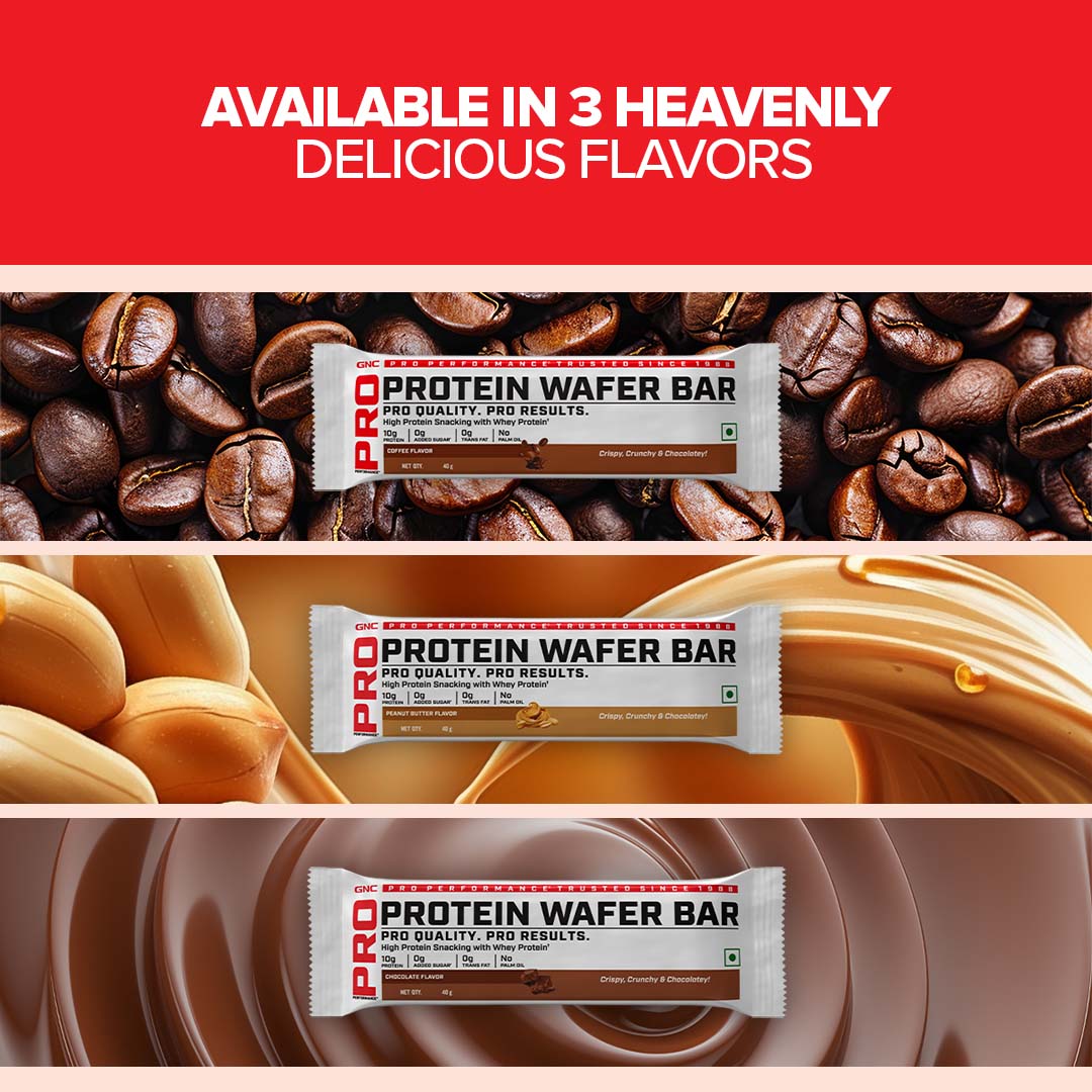 GNC Protein Wafer Bar Chocolate 10g Protein (Pack of 10)