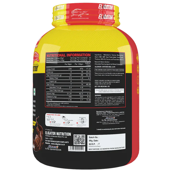 Eligator High Protein Weight Gainer 2.7Kg (6lbs)