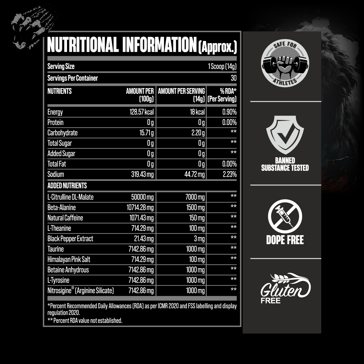 Big Muscle Karnage Black Pre Workout 420gm