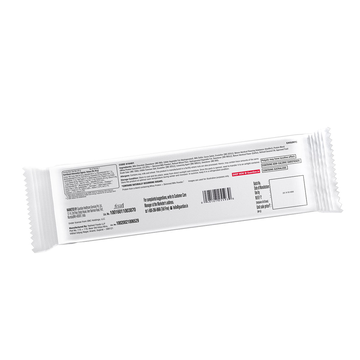 GNC Protein Wafer Bar Chocolate 10g Protein (Pack of 10)