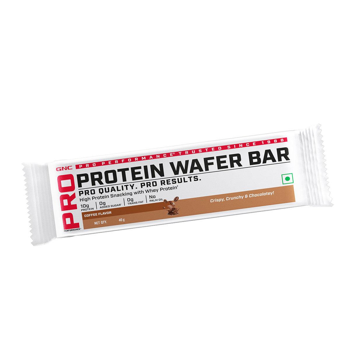 GNC Protein Wafer Bar Chocolate 10g Protein (Pack of 10)