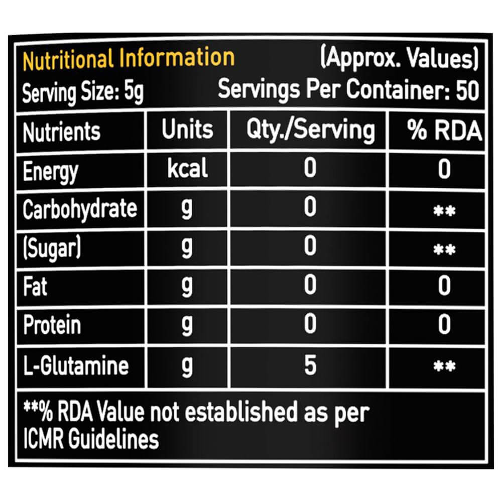 Avvatar L-Glutamine, 250 g (0.55 lb)