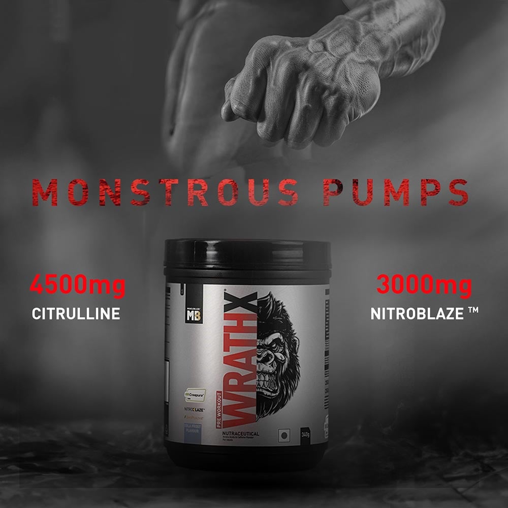 MuscleBlaze Pre Workout WrathX, 340 g