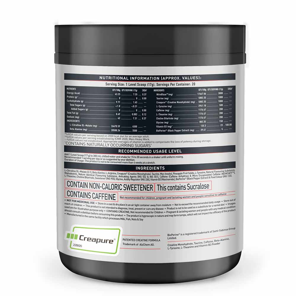 MuscleBlaze Pre Workout WrathX, 340 g
