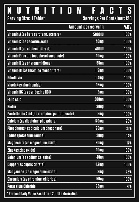 Dexter Jackson Black Series Multivitamin -120 Tablets