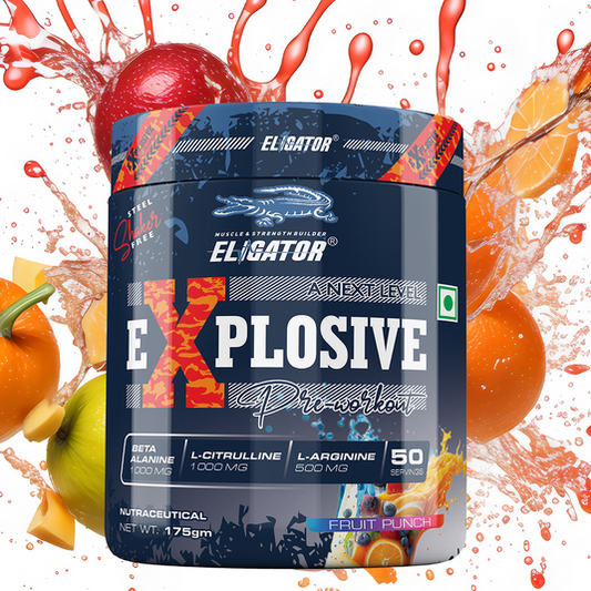 Eligator Explosive Pre Workout | 50 Servings | Steel Shaker Free