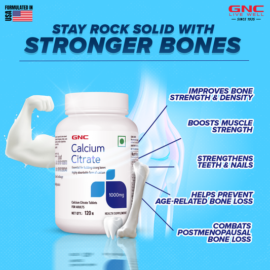 GNC Calcium Citrate 1000mg 120 Tablets