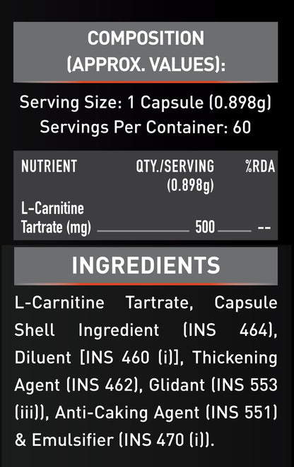 MuscleBlaze L-Carnitine L-Tartrate, 60 capsules