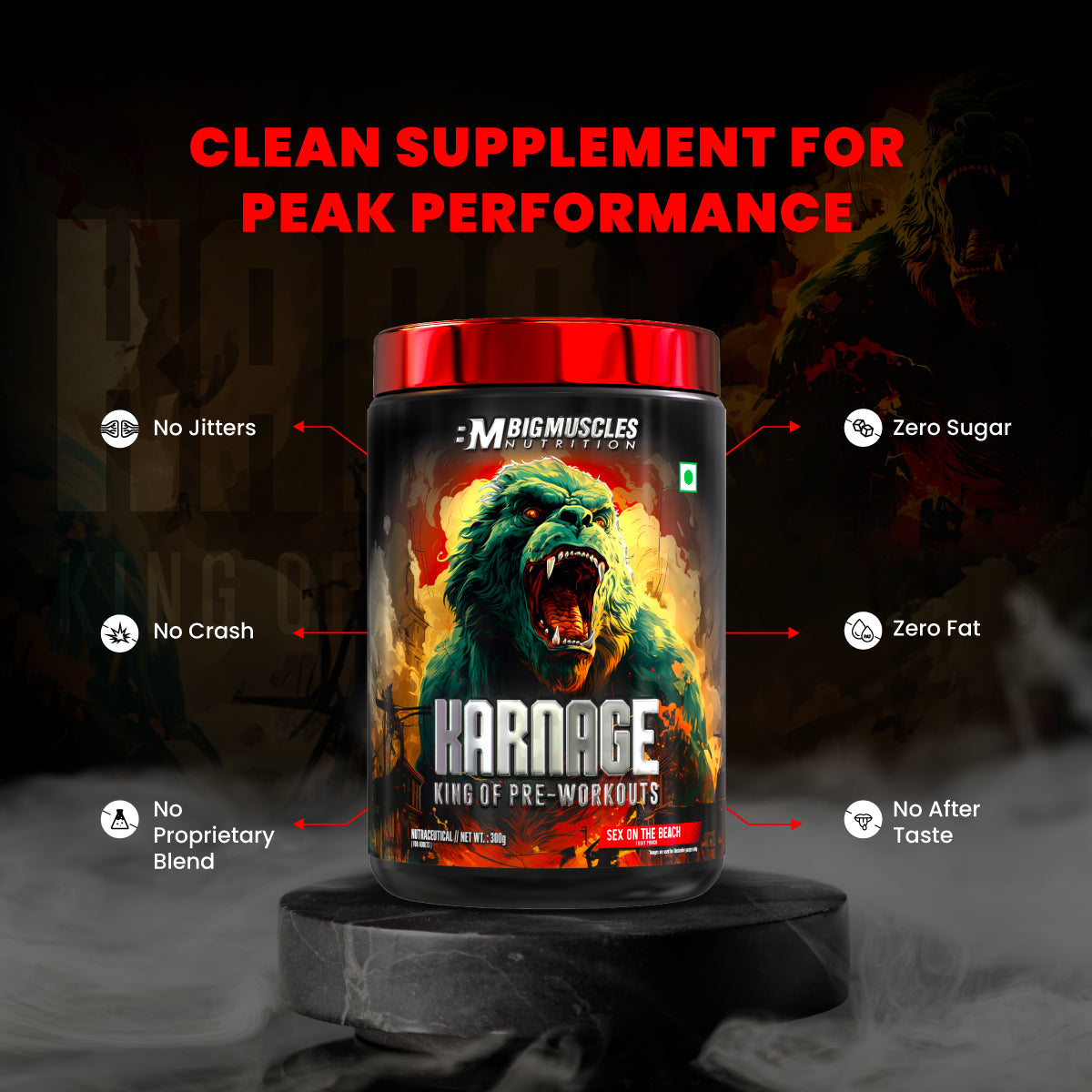 Big Muscle Karnage Pre Workout 300gm