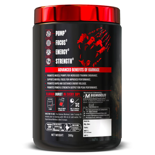 Big Muscle Karnage Pre Workout 300gm