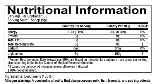 Muscletech™ Platinum 100% Glutamine POST-TRAINING RECOVERY SUPPORT 250gm