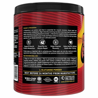 Avvatar L-Glutamine, 250 g (0.55 lb)