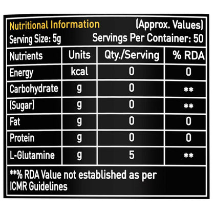 Avvatar L-Glutamine, 250 g (0.55 lb)